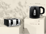Kettle and Toaster Set, 1.7L 3000W Rapid Boil Jug Kettle with Otter Thermostat, Limescale Filter, 4 T3398P422933