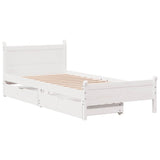 Bed Frame without Mattress White 75x190 cm Small Single Solid Wood Pine 3309795