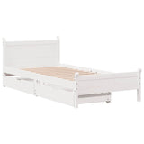 Bed Frame without Mattress White 90x190 cm Single Solid Wood Pine 3309792