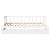 Daybed with Trundle and Drawers without Mattress White 80x200 cm 3302192