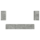 TV Cabinet Set Wall-mounted 5 pcs Concrete Grey Engineered Wood 3409072