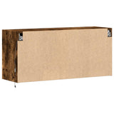 TV Wall Cabinet with LED Lights Smoked Oak 100x31x45 cm 852296