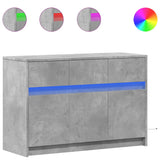 TV Cabinet with LED Concrete Grey 91x34x61 cm Engineered Wood 852183