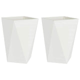 Planter 2 pcs White 50 x 50 x 75 cm Steel 883797