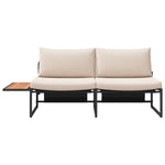 Garden Sofa with Cushion Brown 200.5 x 70 x 85.5cm Metal 42007551