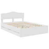 Bed Frame with Drawer White 140 x 200 cm Engineer Wood 3412998