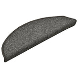 Stair Mats 15 pcs 56x17x3 cm Dark Grey Half Round 322368