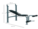4-Levels Adjustable Weight Bench Fitness Equipment with Barbell Rack-Black T3398P349192