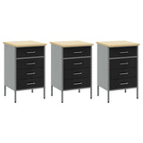 Work Bench with Drawer 8 pcs Black 150 x 55 x 200 cm Steel 3321434