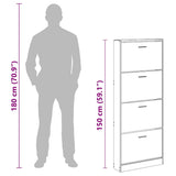 Shoe Cabinet White 59x17x150 cm Engineered Wood 342518