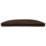 Stair Mats Self-adhesive 15 pcs 56x17x3 cm Brown Half Round 322350