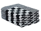 50 Piece Towel Set Black and White Cotton 136293