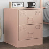 Bedside Cabinet Pink 34.5x39x44 cm Steel 841621