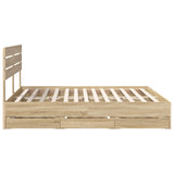 Bed Frame with Drawer Sonoma Oak 180 x 200 cm Engineer Wood 3411485