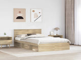 Bed Frame with Headboard Sonoma 120 x 190 cm Engineered wood 3407897