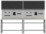 Work Bench Set 8 pcs Black and Grey Powder-Coated Steel 3321500