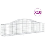 Arched Gabion Baskets 10 pcs 200x30x40/60 cm Galvanised Iron 3145375