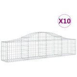 Arched Gabion Baskets 10 pcs 200x30x40/60 cm Galvanised Iron 3145375