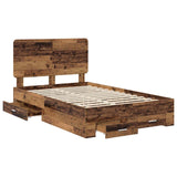 Bed Frame with Headboard Old Wood 135 x 190 cm Engineered Wood 3412799
