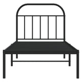 Metal Bed Frame without Mattress with Headboard Black 80x200cm 353626