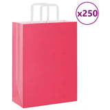 Paper Bags 250 pcs with Handles Pink 26x12x35 cm 4101898