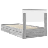 Storage Bed with Drawer Grey Sonoma 75 x 190 cm Engineered Wood 3408513