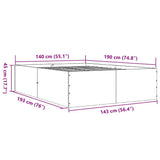Bed Frame without Mattress Smoked Oak 140x190 cm 3280941