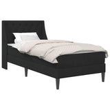 Bed Frame with Mattress with Headboard Black 90 x 190 cm Velvet 3415240