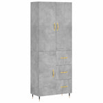 Highboard Concrete Grey 69.5x34x180 cm Engineered Wood 3195887