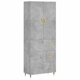 Highboard Concrete Grey 69.5x34x180 cm Engineered Wood 3195887
