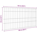 Pond Fence Set 5 pcs Green 100 x 50 cm Steel 42017316