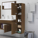 Bathroom Cabinet Brown Oak 30x30x130 cm Engineered Wood 815641