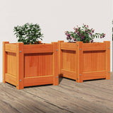 Garden Planters 2 pcs Wax Brown Solid Wood Pine 837399