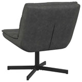 Swivel Chair Black 63 x 75 x 76 cm Antique PU 42007348