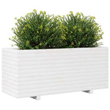 Garden Planter White 110x40x49.5 cm Solid Wood Pine 847379