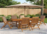 7-Piece Garden Dining Set Natural Solid Acacia Wood 3434502