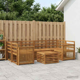 Outdoor Sofa Set 7 pcs Natural Solid Acacia Wood 3384085
