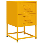 ZNTS Bedside Cabinets 2 pcs Mustard Yellow 36x39x60.5 cm Steel 846465