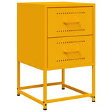 ZNTS Bedside Cabinets 2 pcs Mustard Yellow 36x39x60.5 cm Steel 846465