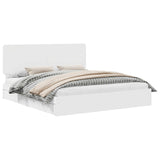 Storage Bed with Headboard White 200 x 200 cm Engineered Wood 3412651