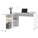 ZNTS Corner Desk High Gloss White Engineered Wood 342661