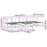 Garden Lounge Set 7 pcs Wax Brown Solid Pine Wood 3418126