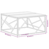 Coffee Table Gold Stainless Steel and Solid Sleeper Wood 349950