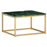 Coffee Table Green 60x60x35 cm Real Stone with Marble Texture 286440