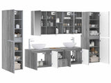 Bathroom Furniture Set 6 pcs Grey Sonoma 100 x 15.5 x 70 cm 3407220