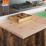 Garage Storage Cabinet Smoked Oak 40x51x85 cm Solid Wood Pine 860566