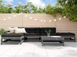 6 Piece Garden Lounge Set with Cushions Grey Solid Wood 3185908