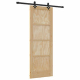 Sliding Door Set Manual Natural and black 73.5 x 198.5 cm 3333606
