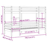 Bunk Bed White Solid Pine Small Single Strong Bunk Bed 3284225