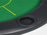 Foldable Poker Mat, 10-Player Table Top with Cup Holder, Carry Bag - Green T3398P377381